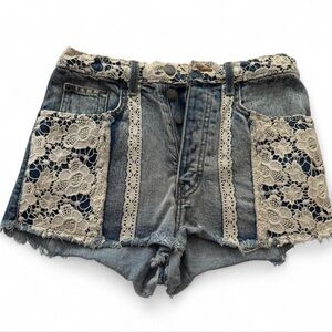 Carmar Los Angeles Lace Overlay Denim Shorts | Size: 27